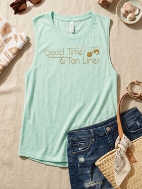 Bella + Canvas "Good Times & Tan Lines" Muscle Tank - Medium